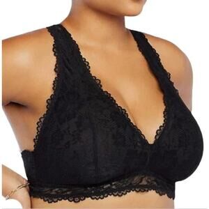 NWT Savage X Fenty Floral Lace Bralette Black Caviar Plus Size 3X